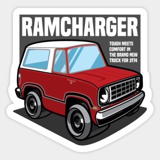 Bright Red Ramcharger - 1974 Sticker